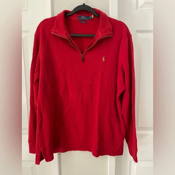 Ralph Lauren Men's Zip Up Red Sweater - Picture 2 of 8